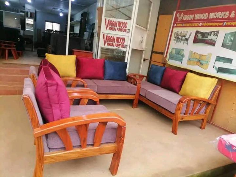 Sofa Sets for Sale in Kampala Uganda. Custom Made Wooden And Fabric Sofa Sets Uganda. Virgin Wood Works And Furniture Ltd, Leading Manufacturer And Supplier of Wood Furniture Products in Kampala Uganda, East Africa. furnitureug.com