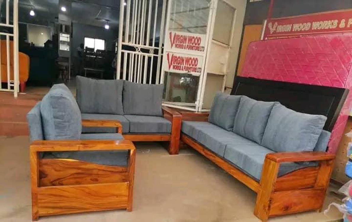 Sofa Sets for Sale in Kampala Uganda. Custom Made Wooden And Fabric Sofa Sets Uganda. Virgin Wood Works And Furniture Ltd, Leading Manufacturer And Supplier of Wood Furniture Products in Kampala Uganda, East Africa. furnitureug.com